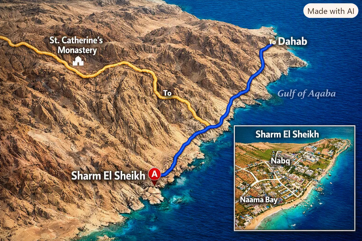 South Sinai Travel Routes: Sharm El Sheikh – Dahab – St. Catherine