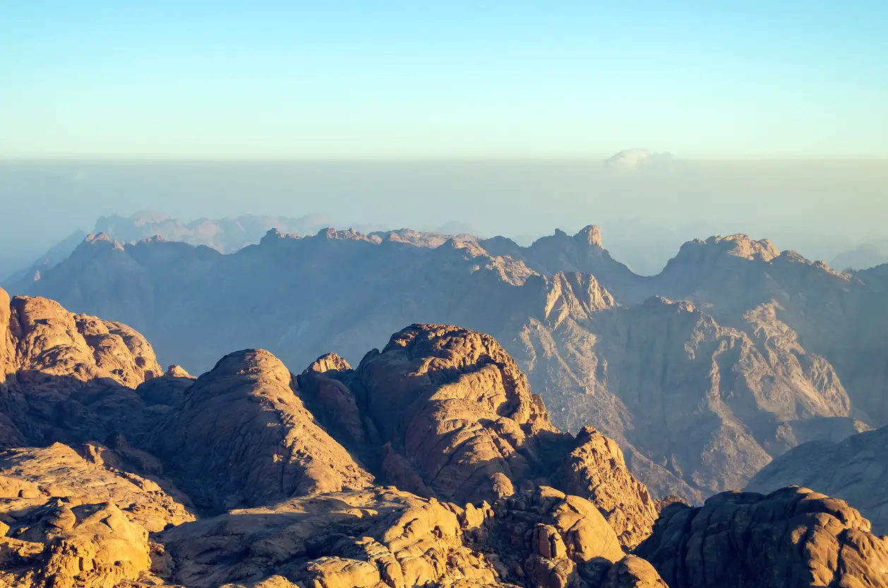 Breathtaking sunrise view from Mount Moses in Egypt - Gad Taxi Sharm Travel