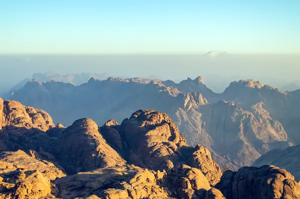 Breathtaking sunrise from the summit of Mount Moses Egypt - Gad Taxi Sharm Travel